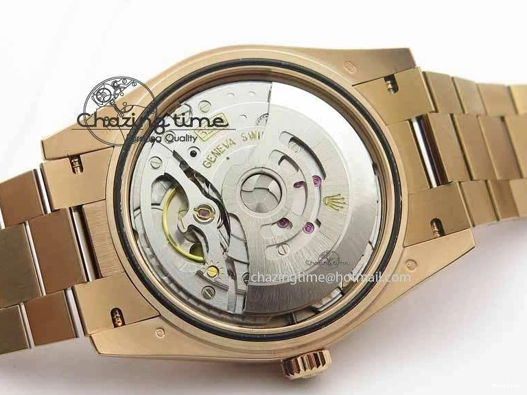 MiroTime 0318 Sophisticated Day-Date 40mm 228239 RG Noob 1:1 Best Edition Brown Roman Dial On RG President Bracelet A 3707